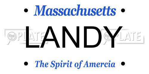 LANDY Massachusetts License Plate