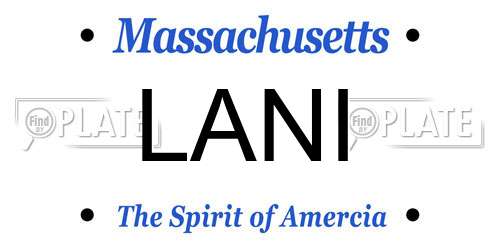 LANI Massachusetts License Plate
