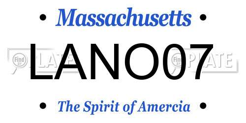 LANO07 Massachusetts License Plate