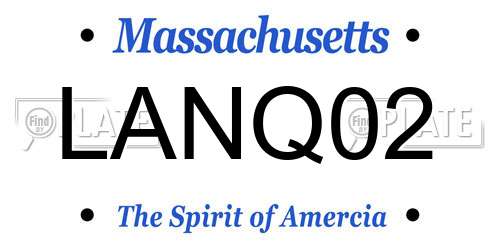 LANQ02 Massachusetts License Plate