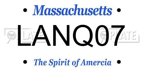 LANQ07 Massachusetts License Plate