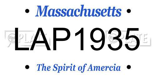 LAP1935 Massachusetts License Plate