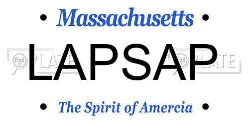 LAPSAP Massachusetts License Plate