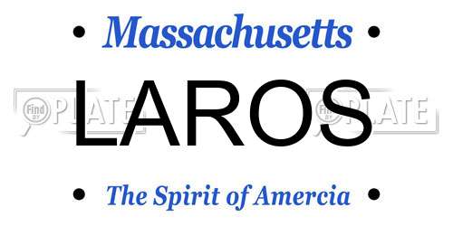 LAROS Massachusetts License Plate