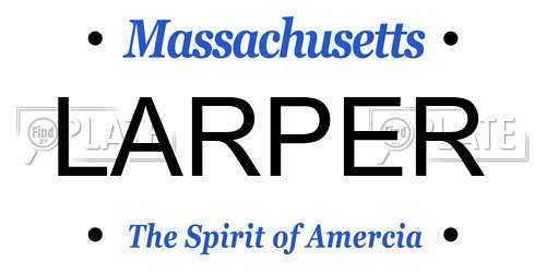 LARPER Massachusetts License Plate