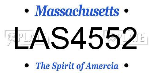 LAS4552 Massachusetts License Plate