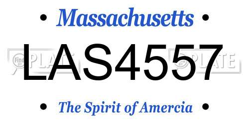 LAS4557 Massachusetts License Plate