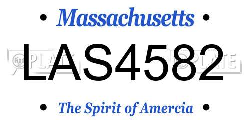 LAS4582 Massachusetts License Plate