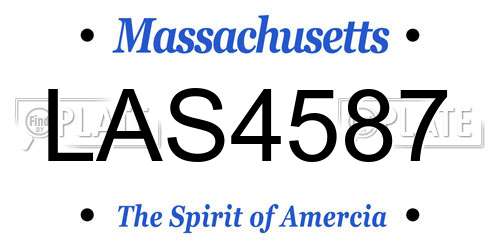 LAS4587 Massachusetts License Plate