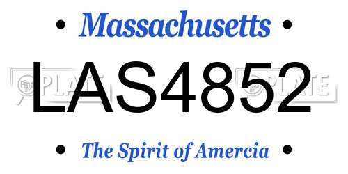 LAS4852 Massachusetts License Plate