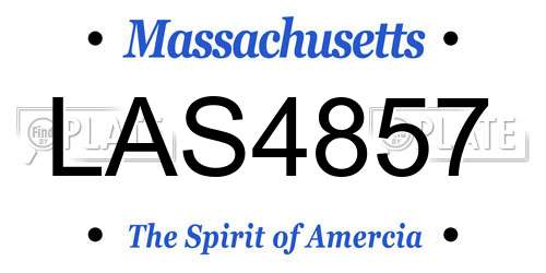 LAS4857 Massachusetts License Plate