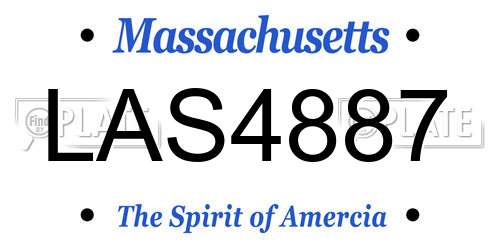 LAS4887 Massachusetts License Plate