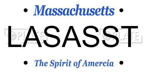 LASASST Massachusetts License Plate