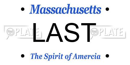 LAST Massachusetts License Plate