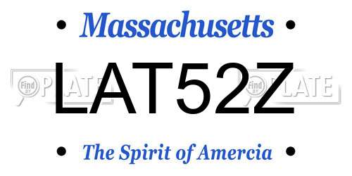 LAT52Z Massachusetts License Plate