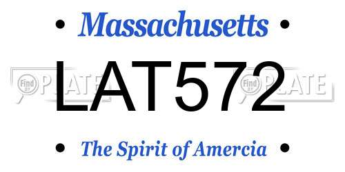 LAT572 Massachusetts License Plate