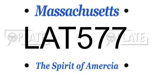 LAT577 Massachusetts License Plate