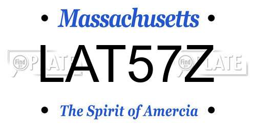 LAT57Z Massachusetts License Plate