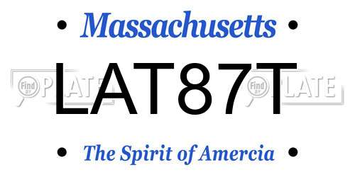 LAT87T Massachusetts License Plate