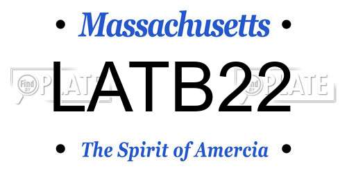 LATB22 Massachusetts License Plate