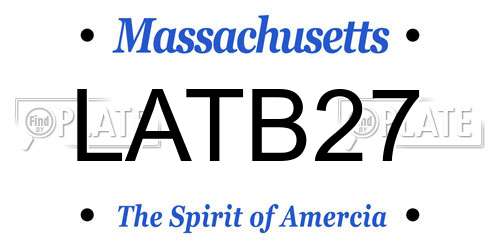 LATB27 Massachusetts License Plate