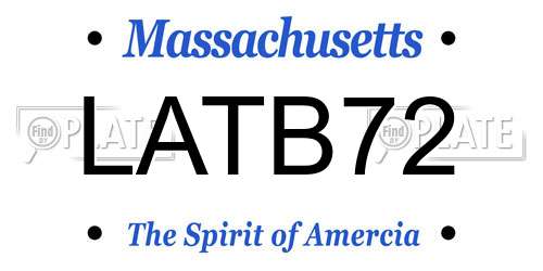 LATB72 Massachusetts License Plate
