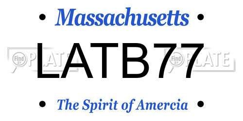 LATB77 Massachusetts License Plate