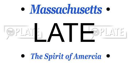 LATE Massachusetts License Plate