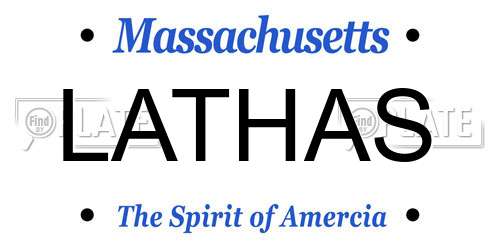 LATHAS Massachusetts License Plate