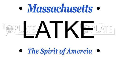 LATKE Massachusetts License Plate
