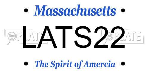 LATS22 Massachusetts License Plate