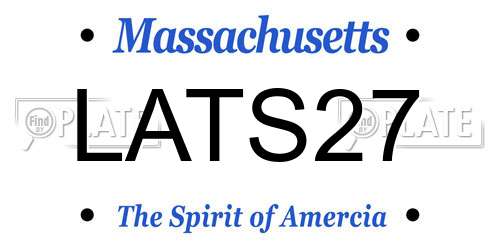 LATS27 Massachusetts License Plate