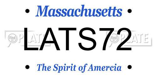 LATS72 Massachusetts License Plate
