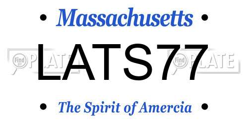 LATS77 Massachusetts License Plate