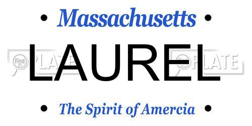 LAUREL Massachusetts License Plate