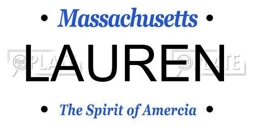 LAUREN Massachusetts License Plate