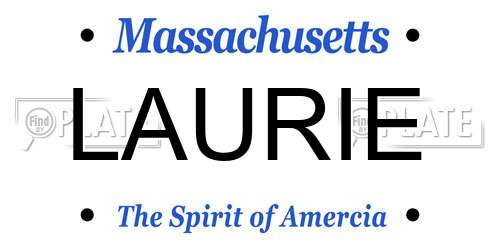 LAURIE Massachusetts License Plate