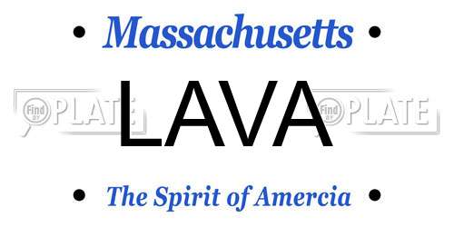 LAVA Massachusetts License Plate