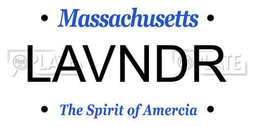 LAVNDR Massachusetts License Plate