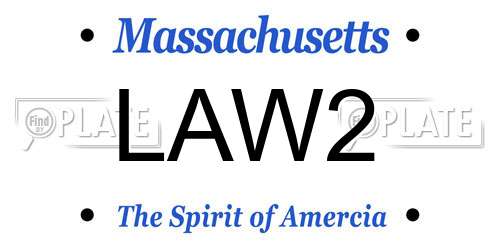 LAW2 Massachusetts License Plate