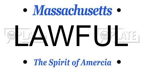 LAWFUL Massachusetts License Plate