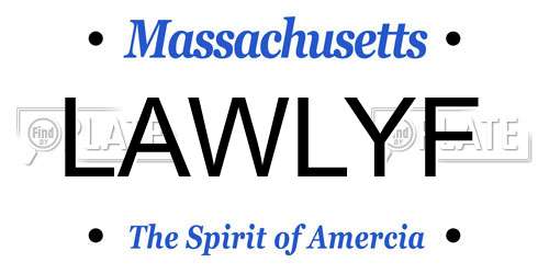 LAWLYF Massachusetts License Plate