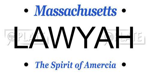 LAWYAH Massachusetts License Plate