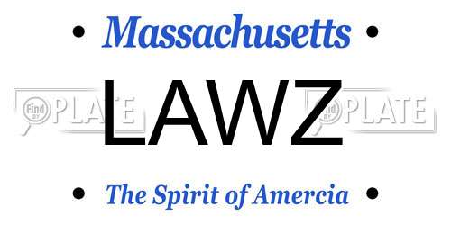 LAWZ Massachusetts License Plate