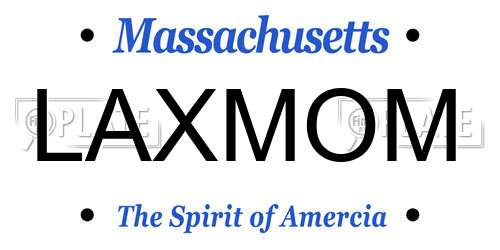LAXMOM Massachusetts License Plate