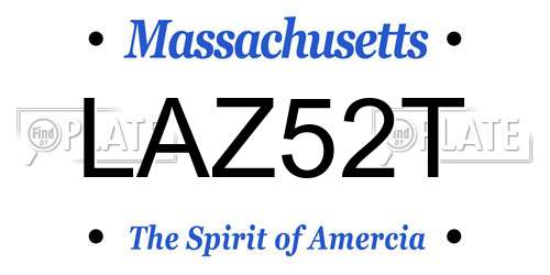 LAZ52T Massachusetts License Plate