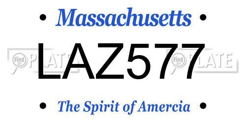 LAZ577 Massachusetts License Plate