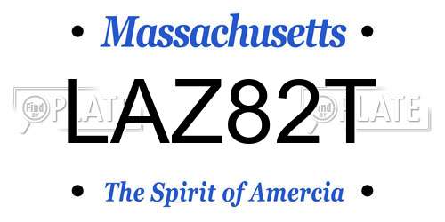 LAZ82T Massachusetts License Plate
