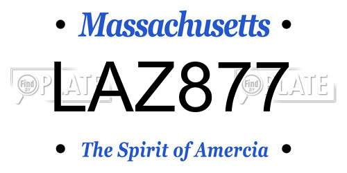 LAZ877 Massachusetts License Plate