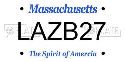 LAZB27 Massachusetts License Plate